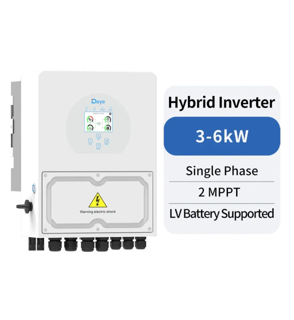 Single Phase Hybrid Inverter 3-6kW 2 MPPT Low Voltage Battery Support Solar Energy Storage System