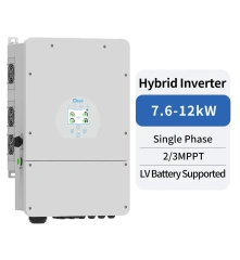 Single Phase Hybrid Inverter 7.6-12kW 2 MPPT LV Battery Supported for Solar Energy Storage Systems