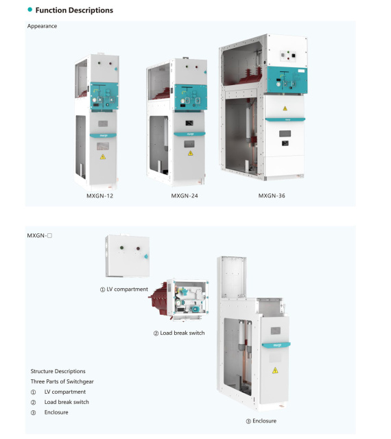 MXGN Series Fixed Metal-Enclosed Switchgear 3.6-36kV Ring Main Unit Power Supply System for Industrial & Residential Substations