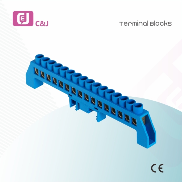 DIN Rail Brass Earth Terminal Blocks Flame Retardant High Corrosion Resistance Screw Connectors for Energy Storage Battery Systems