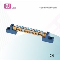 Brass Block Wire Connector Bridge Busbar Terminal Block for Power Distribution Box in Energy Storage Systems