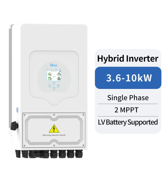 Single Phase Hybrid Inverter 3.6-10kW 2 MPPT LV Battery Supported Solar Power System Deye