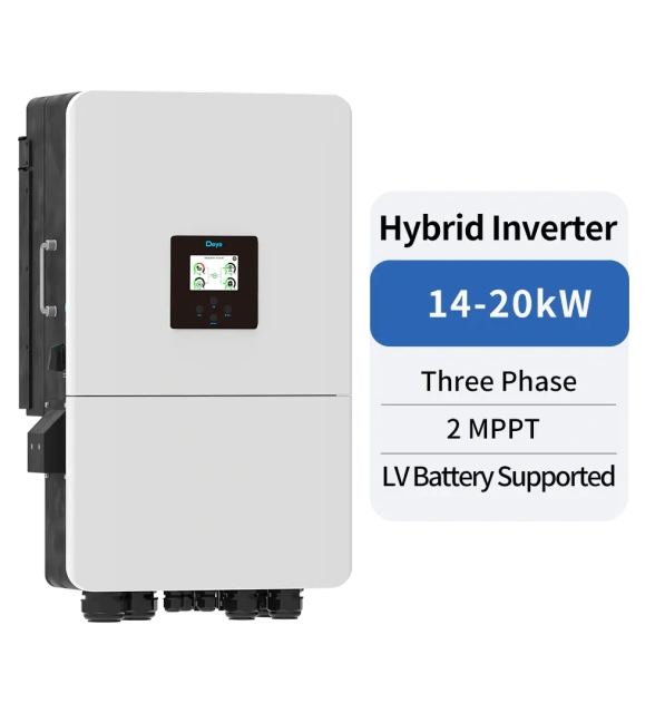 Three Phase Hybrid Inverter 14-20kW 2 MPPT 40-60V 260-350A Solar Storage Battery Inverter for Residential and Commercial Energy Systems