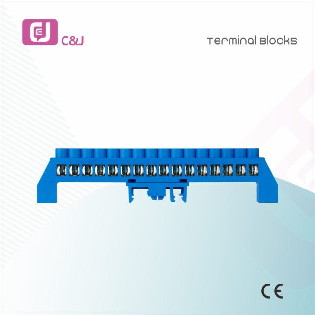 DIN Rail Brass Earth Terminal Blocks Flame Retardant High Corrosion Resistance Screw Connectors for Energy Storage Battery Systems
