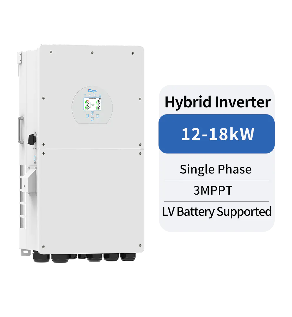 Hybrid Inverter 12-18kW 3 MPPT Single Phase Off-Grid On-Grid Solar PV System Storage Battery Compatible Deye