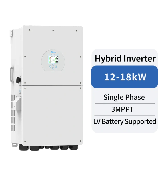 Hybrid Inverter 12-18kW 3 MPPT Single Phase Off-Grid On-Grid Solar PV System Storage Battery Compatible Deye