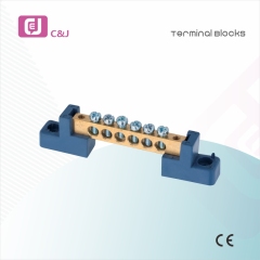 Brass Block Wire Connector Bridge Busbar Terminal Block for Power Distribution Box in Energy Storage Systems