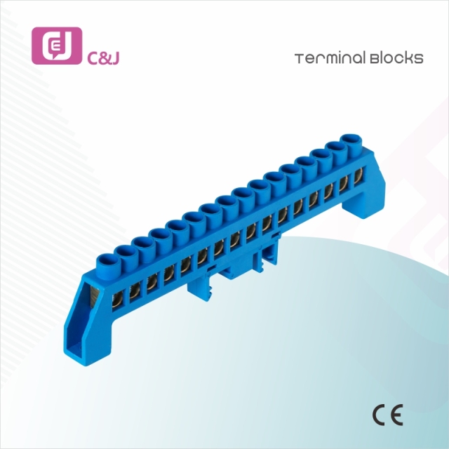 DIN Rail Brass Earth Terminal Blocks Flame Retardant High Corrosion Resistance Screw Connectors for Energy Storage Battery Systems