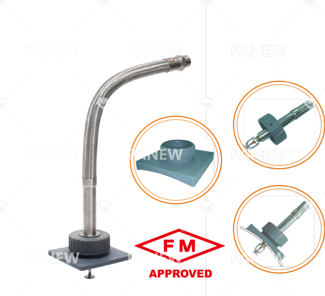 Sprinkler Hose For Duct System High Pressure Resistance and Flexibility All-Purpose Patent Anchoring Component Stainless Steel Nipple DN25 PANEW