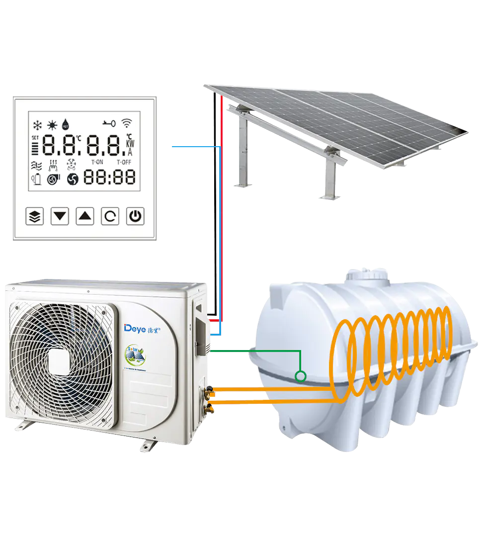 Hybrid ACDC Solar Air Water Cooler Pure Energy Saving Daytime Solar Panel Drive Full DC Powered Tropical Climate T3/T1 Deye