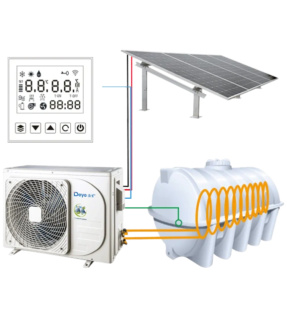 Hybrid ACDC Solar Air Water Cooler Pure Energy Saving Daytime Solar Panel Drive Full DC Powered Tropical Climate T3/T1 Deye