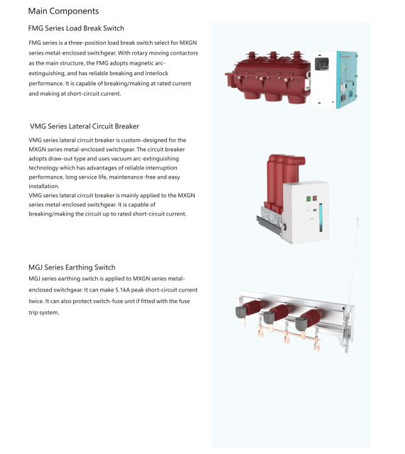MXGN Series Fixed Metal-Enclosed Switchgear 3.6-36kV Ring Main Unit Power Supply System for Industrial & Residential Substations