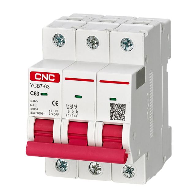 YCB7-63 MCB 6kA High Breaking Capacity B/C/D Curve Circuit Protection for Solar Energy and Battery Storage Systems
