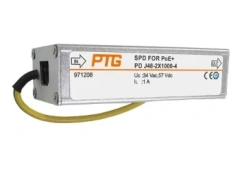 PoE+ Network SPD Surge Protector for Ethernet Protection with Full-Line Protection and Shielded Enclosure for DIN Rail and Bracket Installation