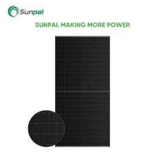 Sunpal 550W Full Black Monocrystalline Solar Panel Half Cell Bifacial Double-Glass 22.64% Efficiency for Residential and Commercial PV Systems Sunpal