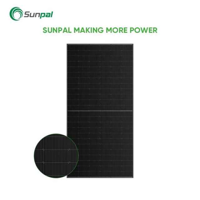 Sunpal 550W Full Black Monocrystalline Solar Panel Half Cell Bifacial Double-Glass 22.64% Efficiency for Residential and Commercial PV Systems Sunpal