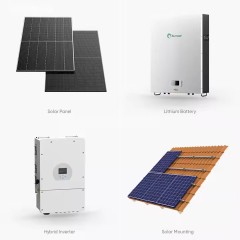 Energy Storage System 10kW Solar Hybrid Inverter with Battery Pack for Residential Solar Power Systems Sunpal