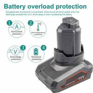 RHY Replacement Battery for AEGs for RIDGIDs 10.8V/12V 3.0Ah 4.0Ah 5.0Ah 6.0Ah L1240 L1215 R840084 Lithium-ion Batteries Power Tools Application RHY