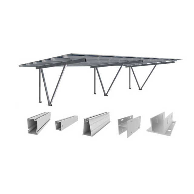Waterproof Mounting System PV Parking Structure Frame Aluminum Solar Carport Easy Install Open Ground Fujian China ISO9001 SF-C22