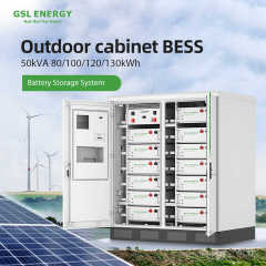 High Voltage Industrial Commercial Energy Storage Systems OEM Lithium Ion LiFePO4 Batteries Hybrid On-Off HV Battery 80kWh 100A Air Cooling GSL ENERGY