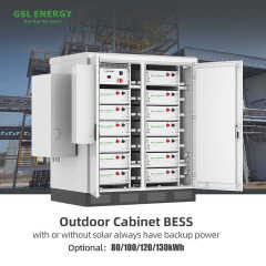 High Voltage Industrial Commercial Energy Storage Systems OEM Lithium Ion LiFePO4 Batteries Hybrid On-Off HV Battery 80kWh 100A Air Cooling GSL ENERGY