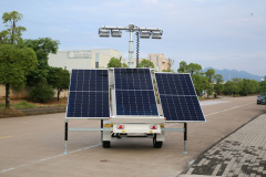 Solar Light Tower 3x435W 400Ah/24V 4x100W LED 6m Mast for Mines Highways Construction Emergency Use Aokeepower