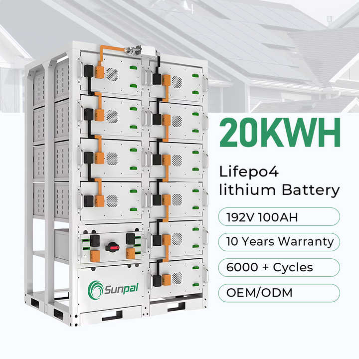 Sunpal Solar Lithium Battery 200Ah 10kWh 15kWh 20kWh Stackable Energy Storage System for Residential and Commercial Solar Power Backup LiFePO4 Battery