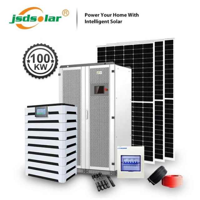 30KW 50KW 100KW 150KW Hybrid Solar Power System with Lithium Battery for School and Factory Applications JSDSOLAR
