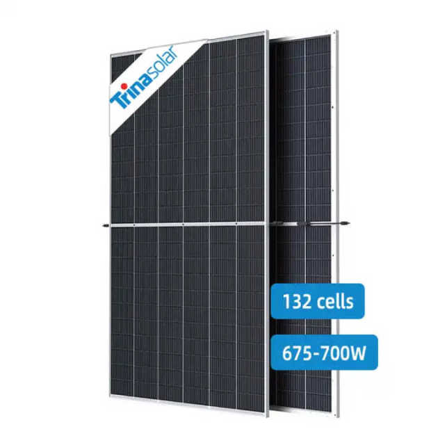 Trina Bifacial Vertex S Solar Panels 650W 670W Glas/Glas PV Module TAM 650de21-mbb High Efficiency N-Type TOPCon Double-Glass Solar Panels for Residential Commercial Industrial Use Trina