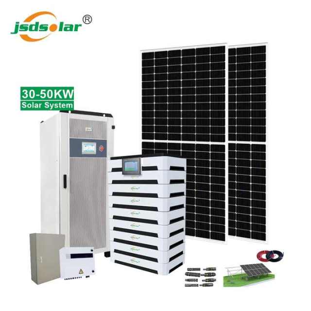 30KW 50KW 100KW 150KW Hybrid Solar Power System with Lithium Battery for School and Factory Applications JSDSOLAR
