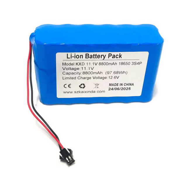 KXD Custom 2S3P 3S4P 4S4P 7.4V 11.1V 14.8V Lithium-ion Rechargeable Battery 18650 6600 8000mAh 8800mAh Battery Ion Lithium Pack for Consumer Electronics Power Tools Solar Energy Storage Systems KXD