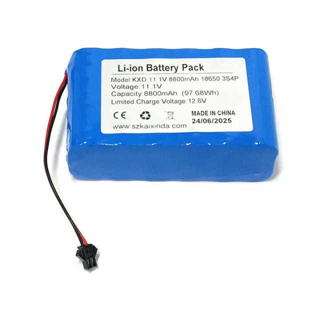 KXD Custom 2S3P 3S4P 4S4P 7.4V 11.1V 14.8V Lithium-ion Rechargeable Battery 18650 6600 8000mAh 8800mAh Battery Ion Lithium Pack for Consumer Electronics Power Tools Solar Energy Storage Systems KXD