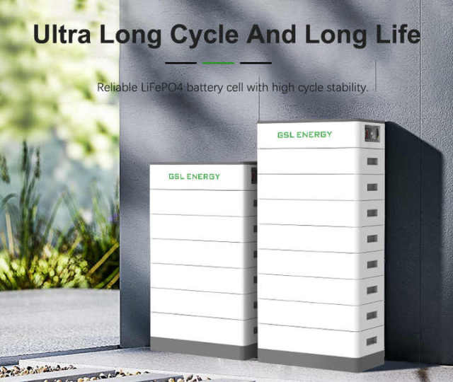 Off-Grid Solar Energy Storage Power System 48V 51.2V 400Ah 20kWh Stacked LiFePO4 Battery for Home Energy Storage GSL ENERGY
