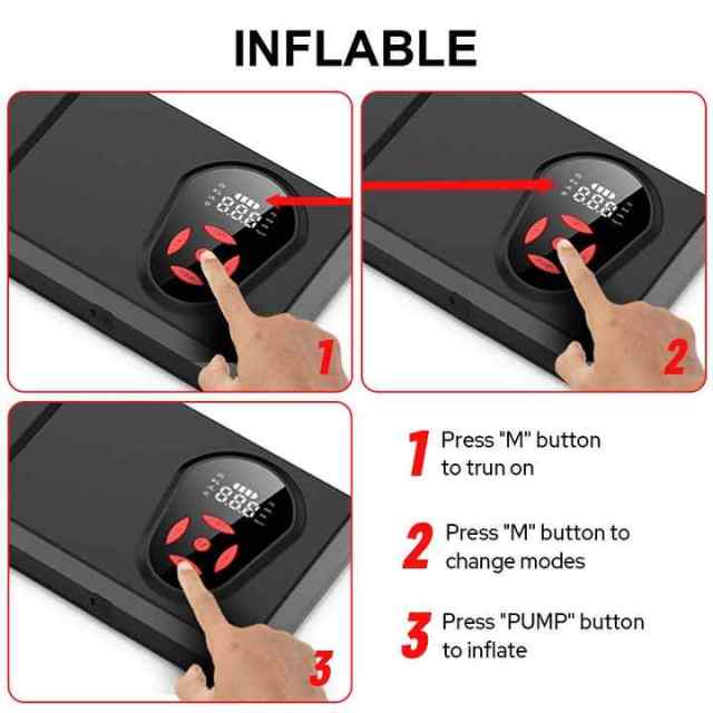 12V Jump Starter Power Bank 20000mAh 150PSI Air Pump 3-in-1 Car Tire Inflator Portable Car Starter