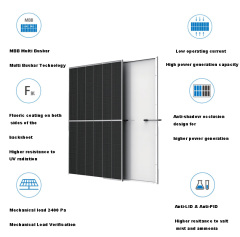Monocrystalline Solar Panel 645W-665W 132 Half-Cut Cells High Efficiency for Residential and Commercial PV Systems