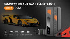 12V Automobile Charger Emergency Supply Mobile Power Bank Portable Car Battery Jump Starter Orange 0.7KG 100W with Air Compressor Powkey