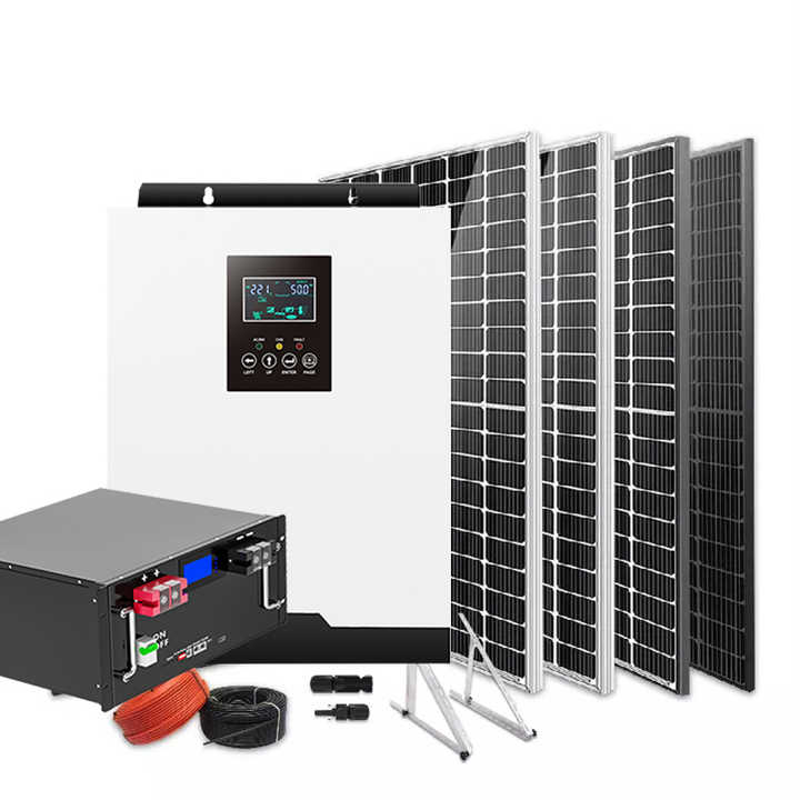 20KW 10KW 5KW Grid Solar Panel Kit with Hybrid Inverter 48V Battery Rack Storage Systems Complete Set High Efficiency Off-Grid Renewable Energy Solution for Home Power Systems PINE