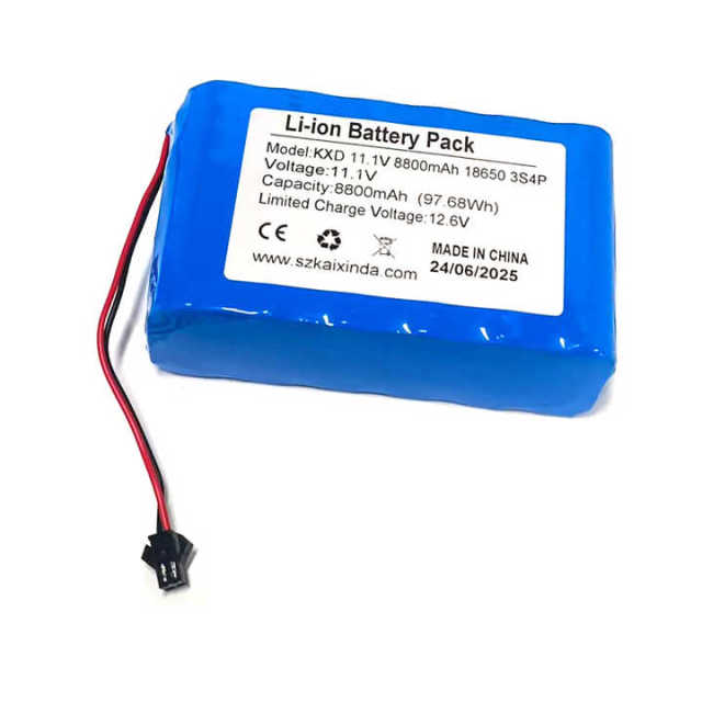 KXD Custom 2S3P 3S4P 4S4P 7.4V 11.1V 14.8V Lithium-ion Rechargeable Battery 18650 6600 8000mAh 8800mAh Battery Ion Lithium Pack for Consumer Electronics Power Tools Solar Energy Storage Systems KXD