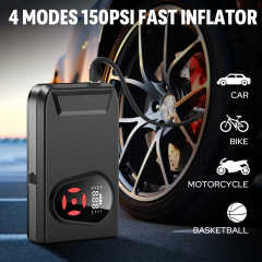 12V Jump Starter Power Bank 20000mAh 150PSI Air Pump 3-in-1 Car Tire Inflator Portable Car Starter