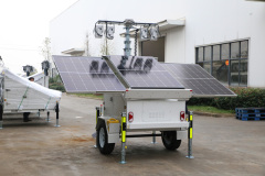 Solar Light Tower 3x435W 400Ah/24V 4x100W LED 6m Mast for Mines Highways Construction Emergency Use Aokeepower