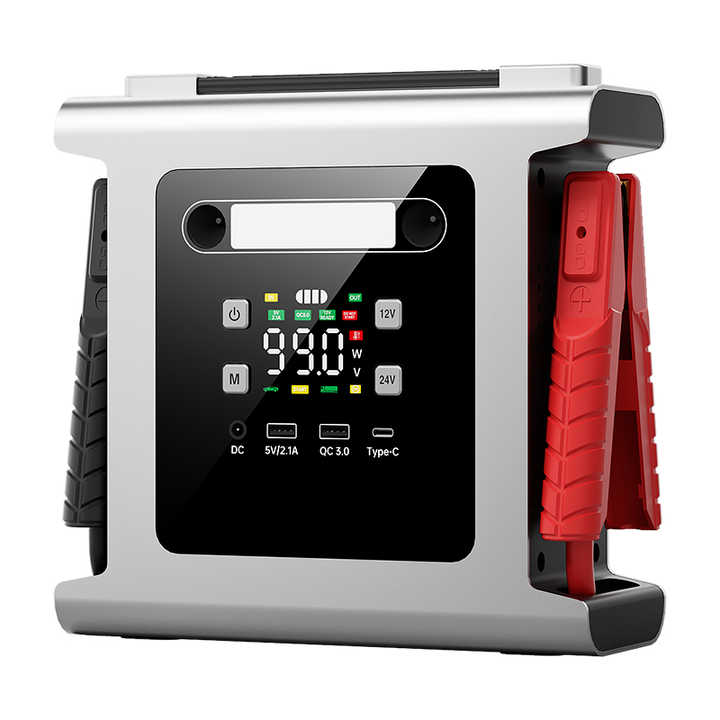 Heavy Duty 12/24V Jump Starter 12428A Peak Current 56000mAh Emergency Car Battery Booster Truck Motorcycle Passenger Car DN313