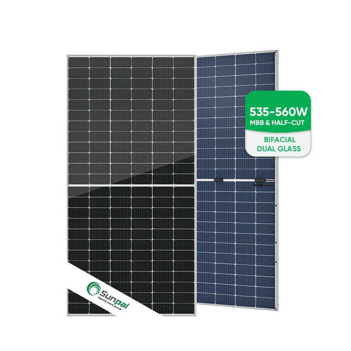 Sunpal Transparent Double Glass Solar Panel 550W 545W 540W Bifacial Monocrystalline PERC Half Cell Panels for Commercial Power Systems Sunpal