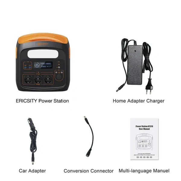 600W Solar Power Station 2160Wh 1534Wh 1002Wh Off-Grid Energy Storage System for Home & Outdoor Ericcity
