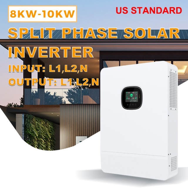 8-10KW US Standard Split Phase Solar Inverter with MPPT Controller and Pure Sine Wave Output for Residential and Commercial Solar Power Systems