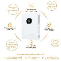 8-10KW US Standard Split Phase Solar Inverter with MPPT Controller and Pure Sine Wave Output for Residential and Commercial Solar Power Systems