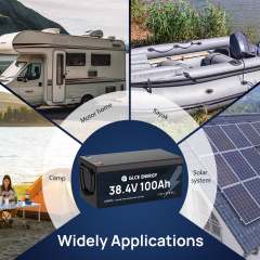 36V 100Ah LiFePO4 Battery 3840Wh Long Cycle Life 4000-15000 Cycles for Solar Marine Trolling Motor Off-Grid Systems GLCE ENERGY