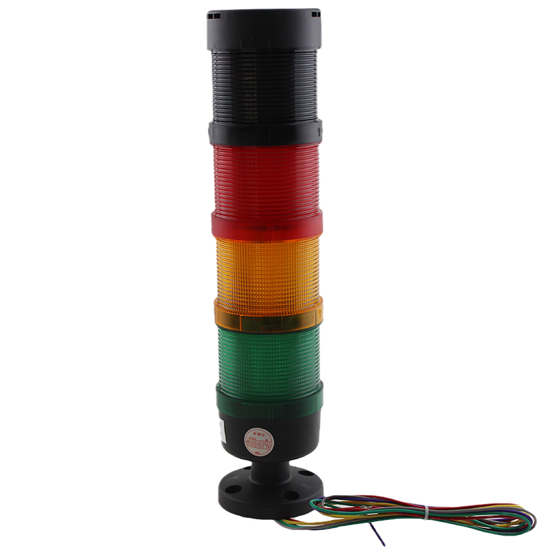LED Tower Light 3 Layers Red Orange Green with Buzzer Flash and Steady Light DC24V STP7-3J-24V for Industrial Warning Indication
