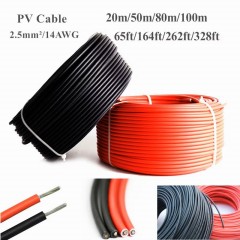 2x2.5mm2 Dual Wall Insulation Cable - Electron Beam Cross-Linked, Abrasion & UV Resistant, Halogen-Free Flame Retardant for Solar, Energy Storage Systems Flagsun