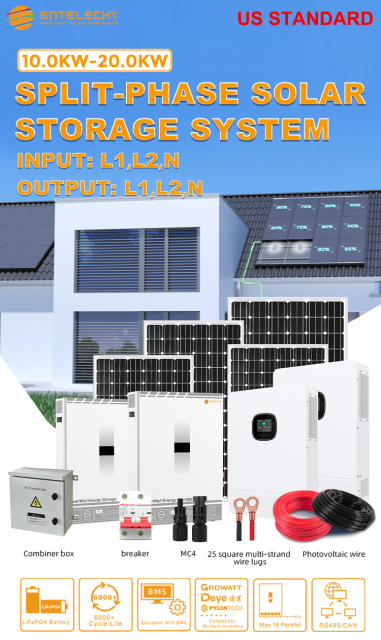 10-20KW Split-Phase Solar System with LiFePO4 Battery and 6000+ Cycle Life for Residential and Commercial Energy Storage Applications