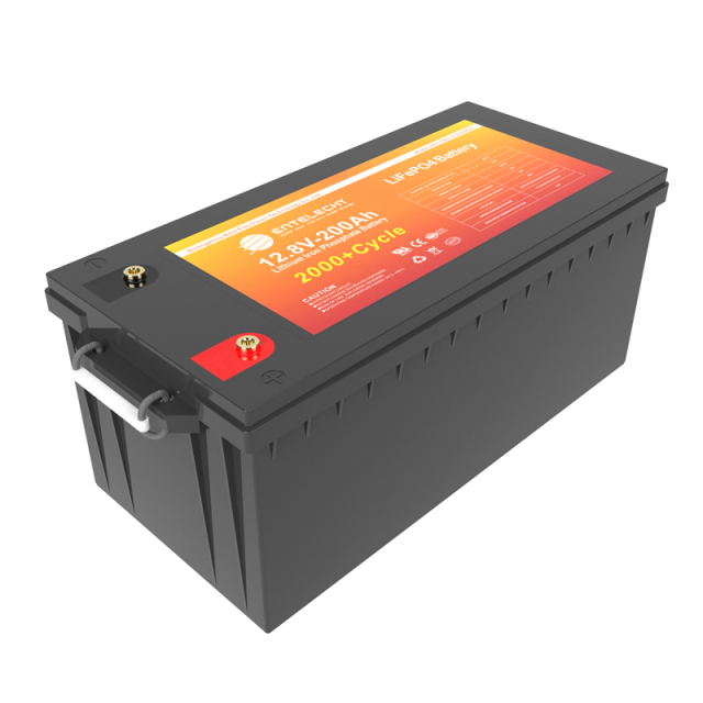 12.8V 200AH LiFePo4 Battery Long Cycle Life 2000 Times High Temperature Resistant ABS Shell Energy Storage System
